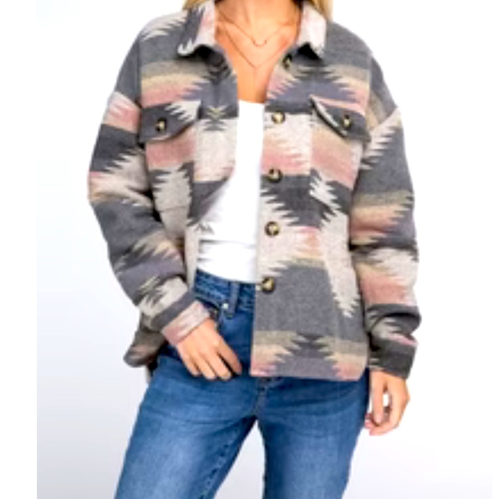 Aztec print jacket / shacket size large